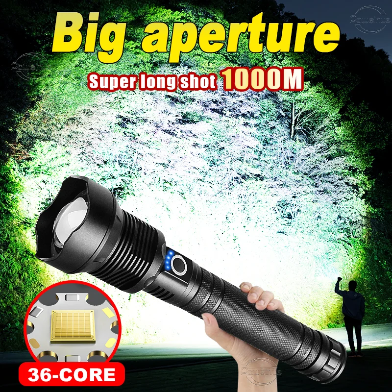 XHP360 Ultra Powerful Rechargeable Strong Light Led Flashlight Super High Power Led Usb Charging Lanterna Hand Torch 18650