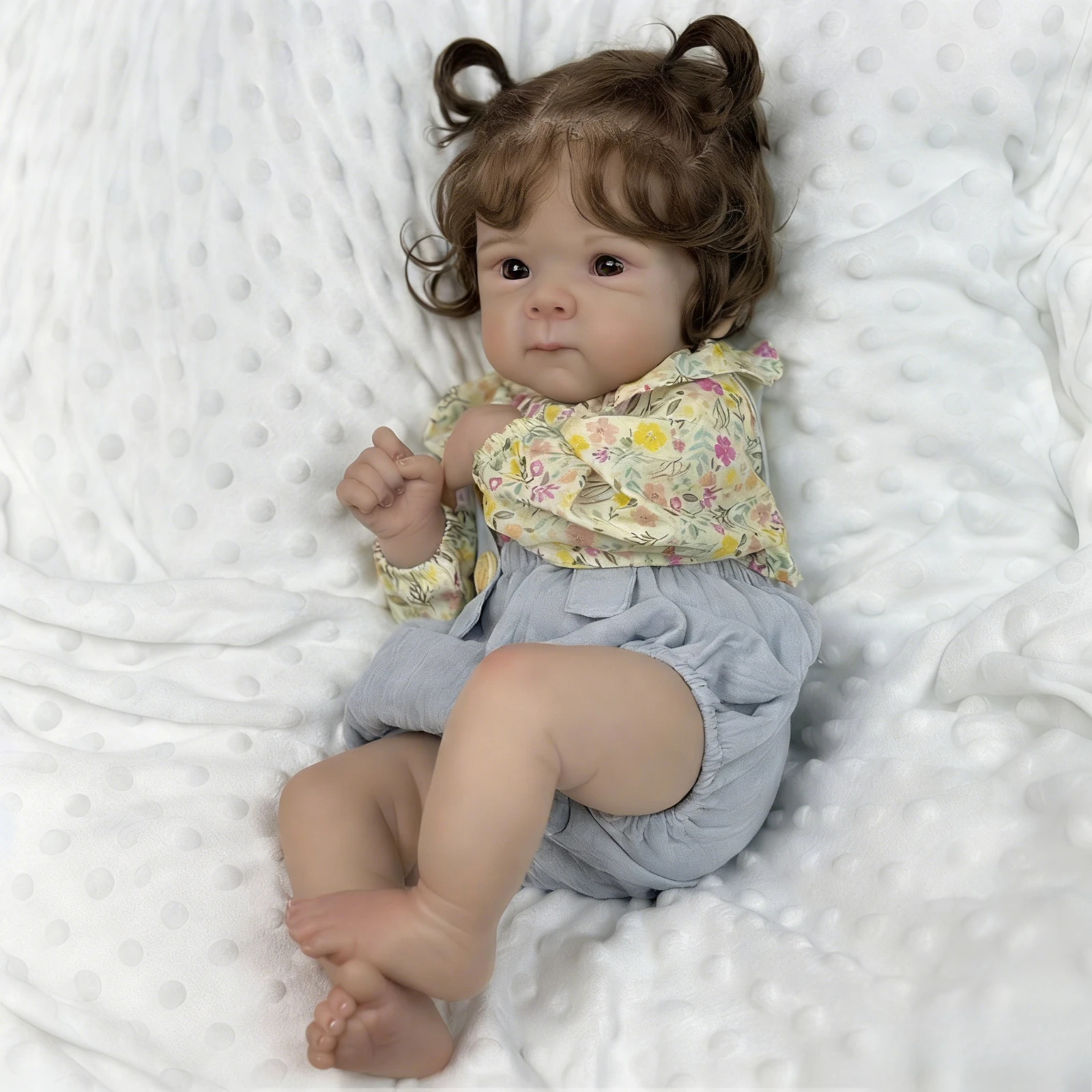 

BZDOLL 19 Inch Lifelike Reborn Baby Doll for Girls 48 CM Vinyl Limbs Cloth Body Kid Fashion Birthday Gift