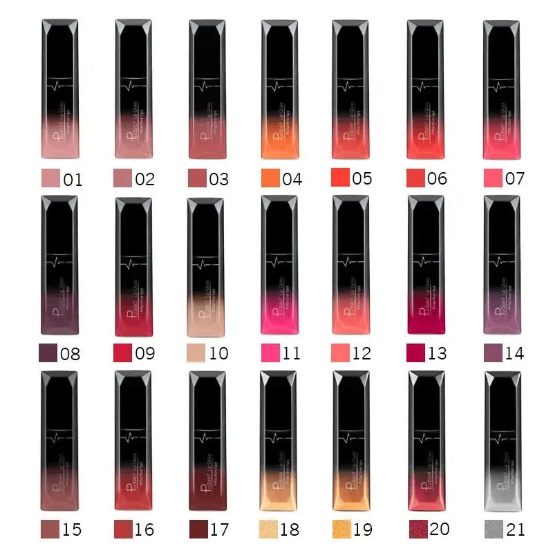 Pudaier 21 Colors Lipstick Matte Cosmetic Waterproof Long Lasting Pigment Velvet lip stick Brand Sexy Lip Matte Nude Lip stick