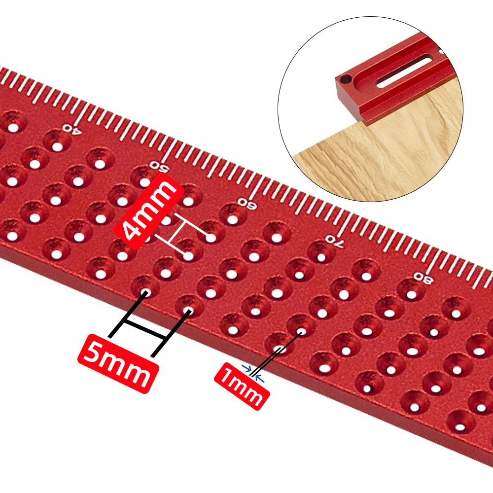 Righello di calibrazione incrociata per la lavorazione del legno da 6,3 pollici Righello di precisione Indicatore di marcatura per incisione