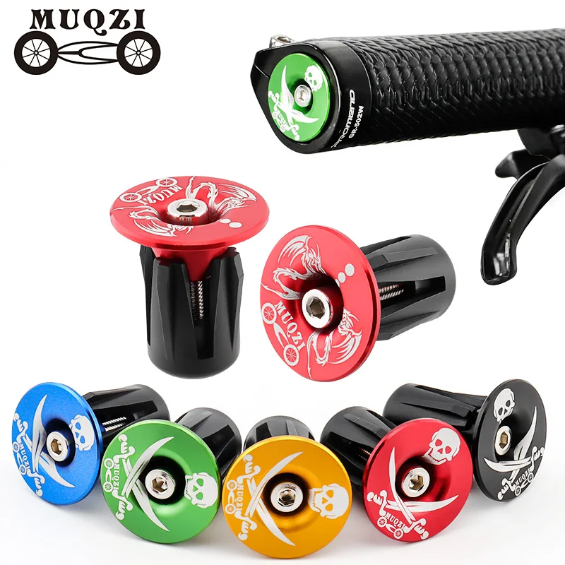 MUQZI 1 Pairs Bike Handlebar End Plugs MTB Road Bike Cycling Aluminum Handlebar Grips Handle Bar Cap