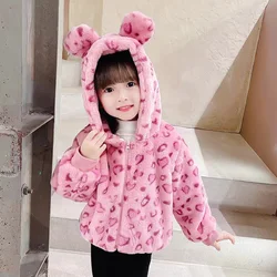 Children Flannel Jacket Autumn and Winter Baby Girl Clothes Hooded Cute Toddler Outerwear Clothing Warm Boys Coat 1-5 Years