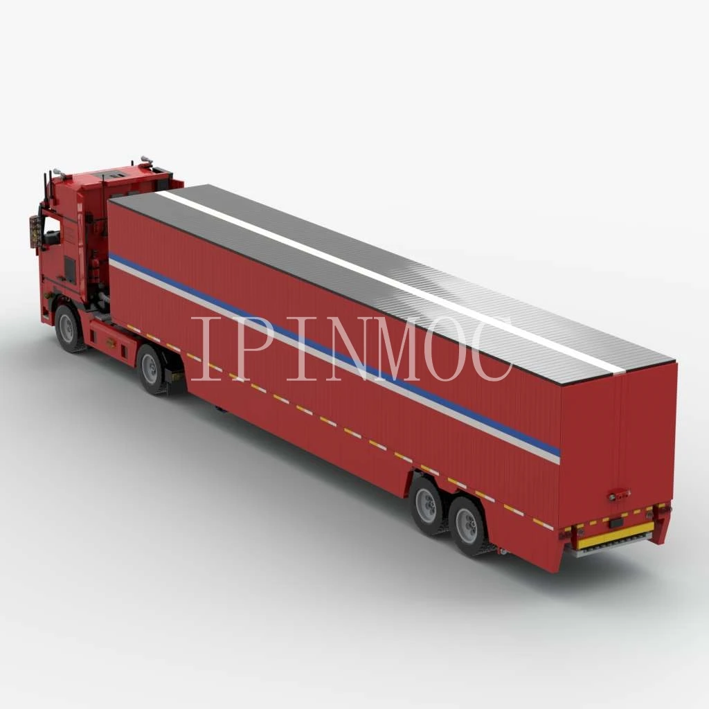 Moc5648+4185 4×2 SEMI TRUCK & 1:18 Feet Refrigerated Trailer PDF Drawing Building Blocks Bricks Birthday Christmas Gift image 3