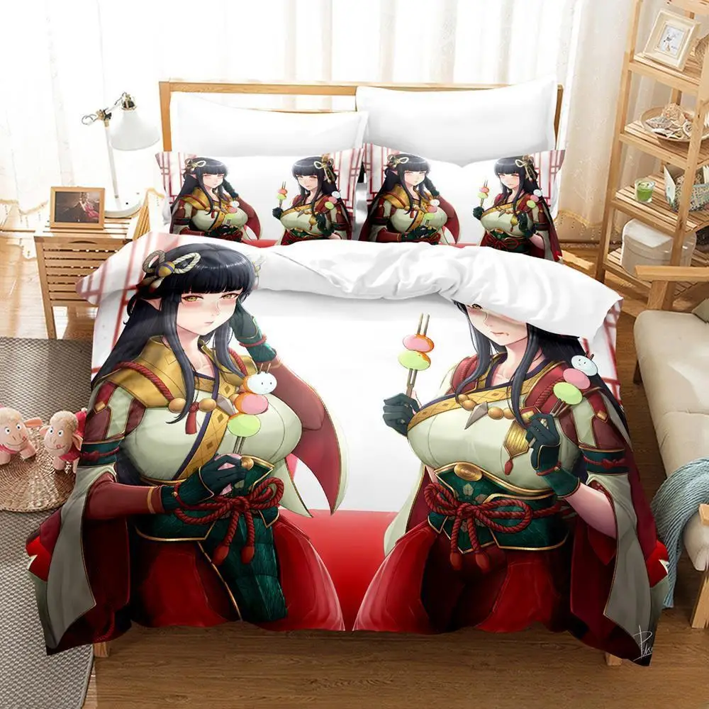 

Fashion Game Monster Hunter Hinoa Minoto Bedding Set Single Twin Full Queen King Size Bed Set Adult Kid Bedroom Duvet Cover Sets