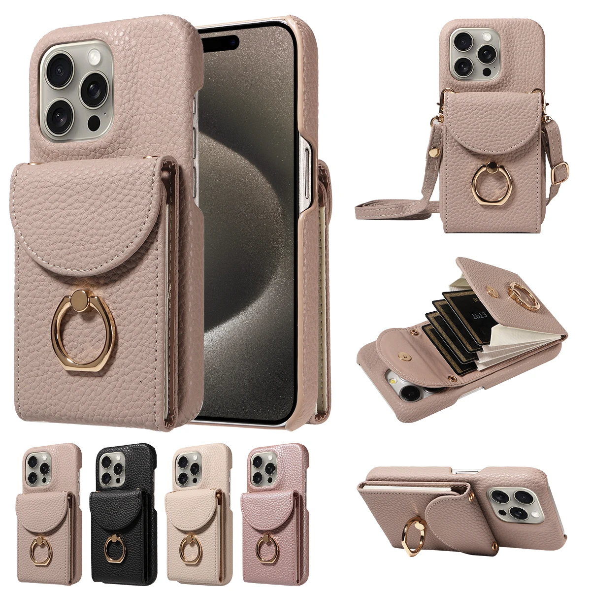 PU-Leder Handyhülle für Samsung Galaxy S26 S25 S24 S23 S22 S21 S20FE Plus Ultra mit Kartenhalter und Ring, Sturzsicher, Tragbare Handyabdeckung