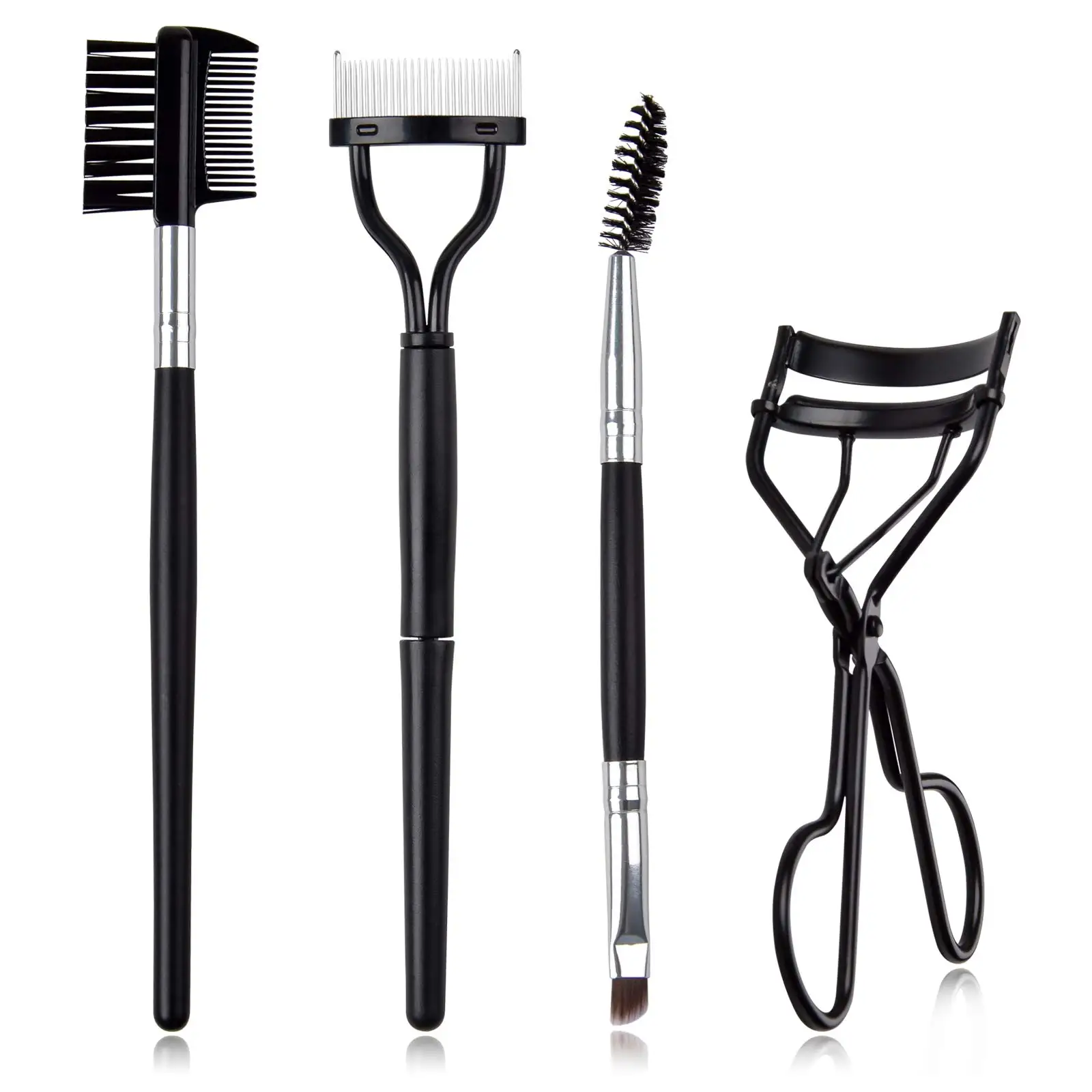 3/4Pcs Eyelash Comb Lashes Curler, Eyebrow Brush Comb Eyelashes Separator Tool Double Ended Professional Eye Brow Spoolie Brush
