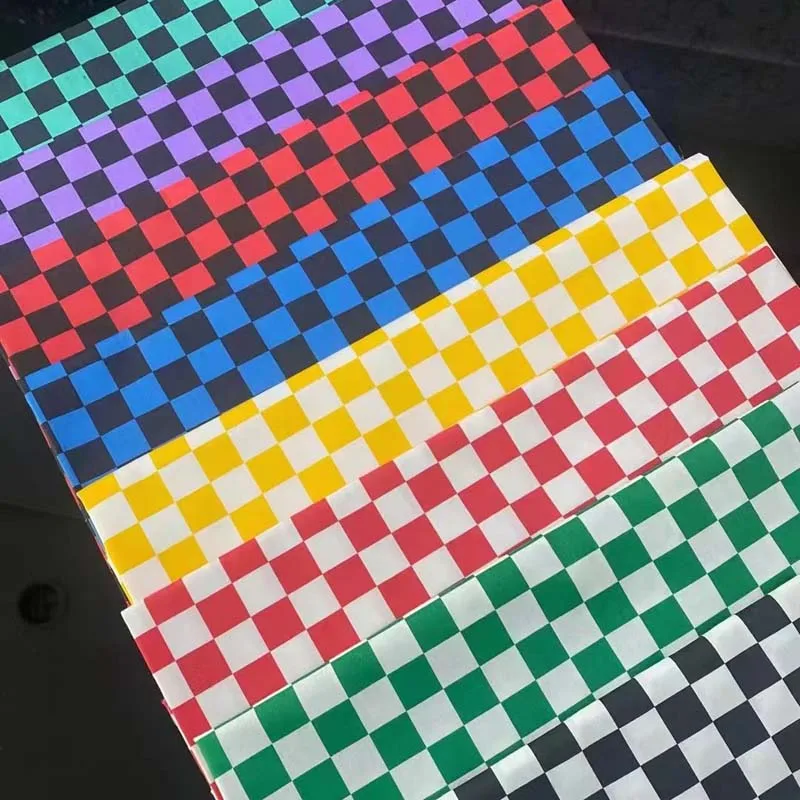 Mosaic Lattice Check Square BLACK GREEN PURPLE RED BLUE 100% Cotton Fabric For DIY Sheet Patchwork Clothes Craft Decor Cushion