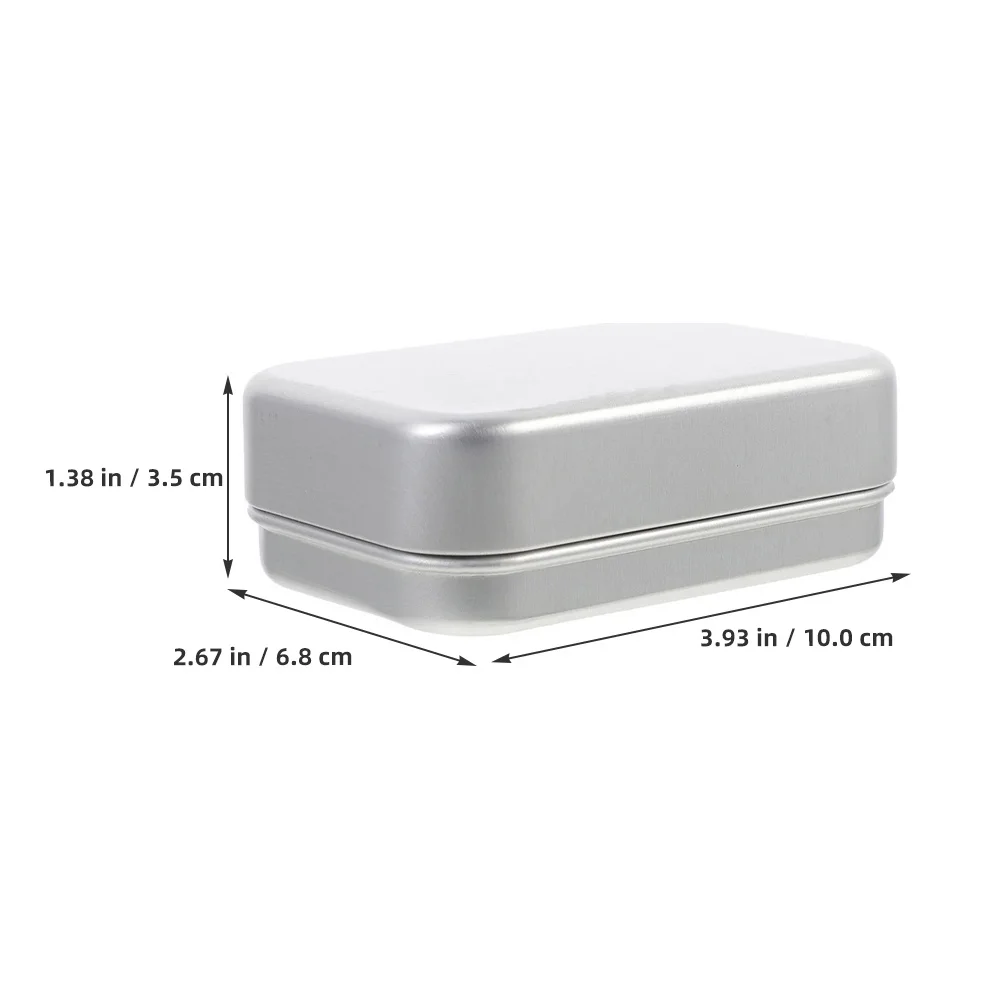 2Pcs Self Draining Soap Dish Aluminum Large Rectangular Dual Layer Soap Box Lid Portable Travel Bathroom Storage Case