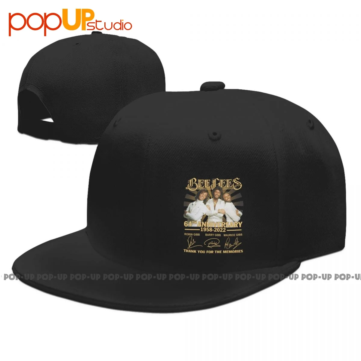 

Top Bee Gees Band Anniversary Snapback Cap Vintage Adjustable Baseball Caps