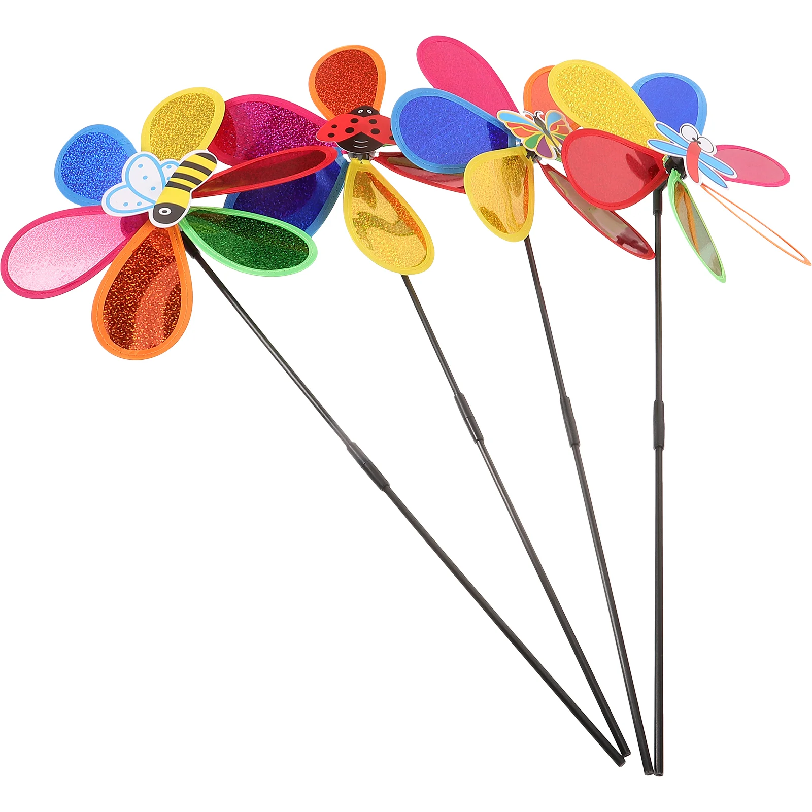 

4 Pcs Pinwheel for Garden Colorful Outdoor Windmill Decor Decorate Park Decoration Adornment Party Plastic