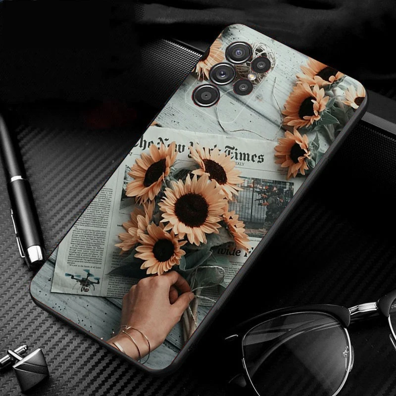 Phone Case for Samsung Galaxy S24 S23 S22 S21 S20 Ultra S20 S22 S21 S10E S20 FE S24 Plus Beautiful Flower sunflower Case