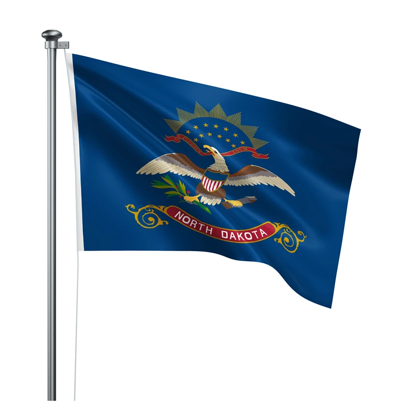 Gaslight Gatekeep Girlboss 5' x 3' North Dakota State Flag Banner Polyester with Brass Grommets 150cm x 90cm