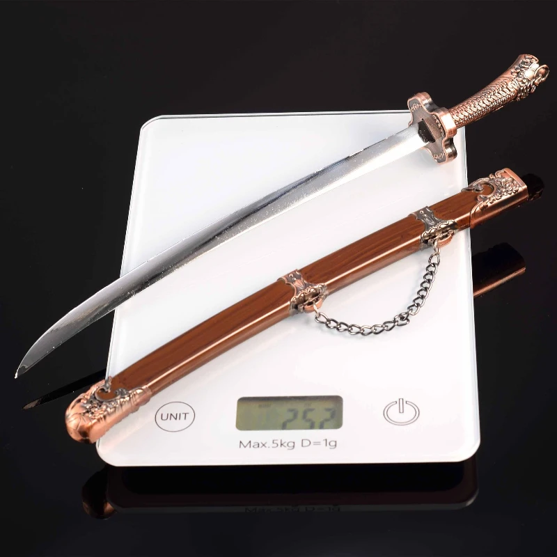 30 cm/11,81 pouces Top 10 armes anciennes épées célèbres couteaux Yanling portables artisanat doré modèles de jouets ornements Collections affichage