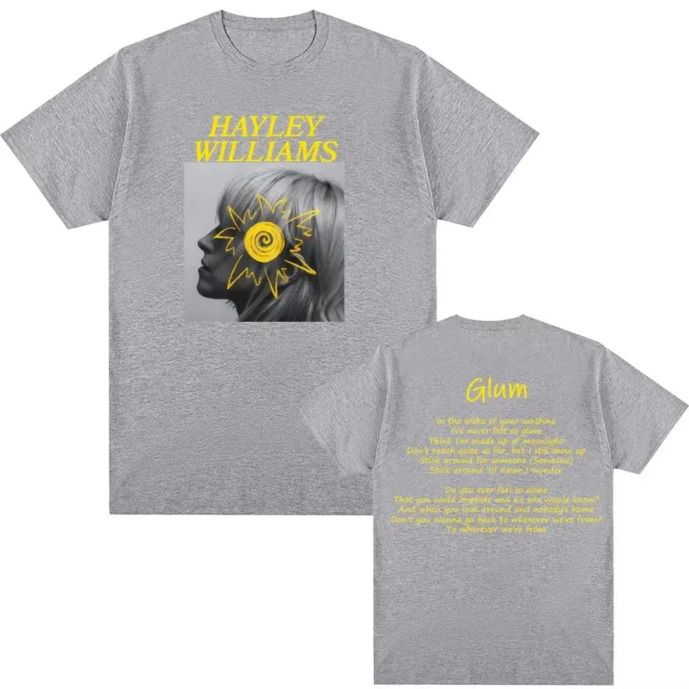 Y2k Harajuku تي شيرت هايلي ويليام جلوم 2025 NewT-shirt عادية فضفاض طباعة CottonTshirt الجولة الرقبة الموسيقى تيز للجنسين