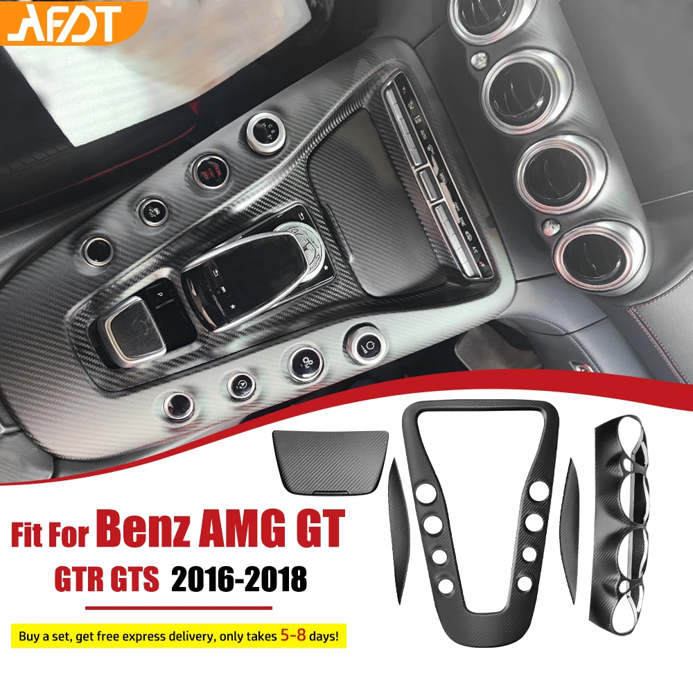 

AFDT Car Interior Matte Carbon Fiber Dashboard Center Console Panel Trim Kits For Benz AMG GT GTR GTS C190 R190 2016-2018