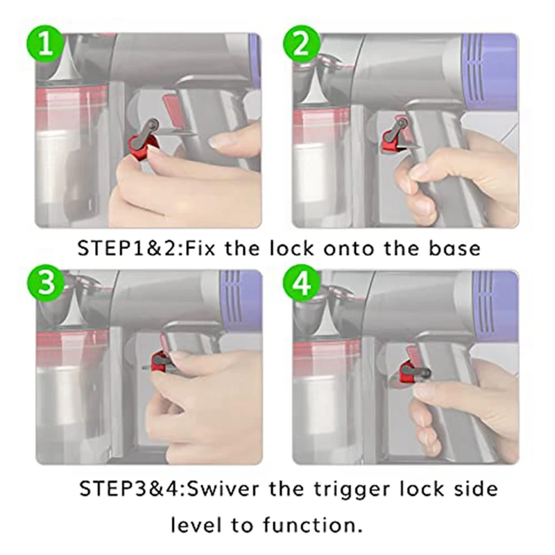 Extension Hose and Trigger Lock for Dyson - Flexible Hose and Switch Holder for Dyson V15 V11 V10 V8 V7 Vacuum Cleaner