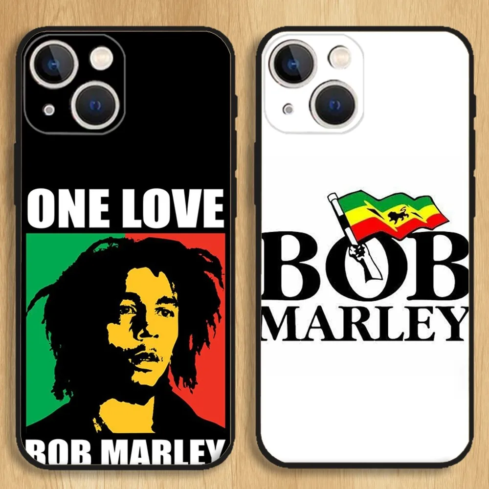 Bob Marley Singer Phone Case For iPhone15,14,13,12,11,Pro,Max,Plus,Mini,X,XS,XR,8,7,6,S,Plus,SE Soft Black Case