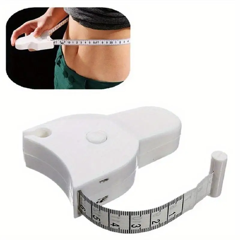 2Pcs Set White PVC Body Fat Caliper Measure Tape Tester Fitness for Weight Loss Bodybuilding Portable Tool