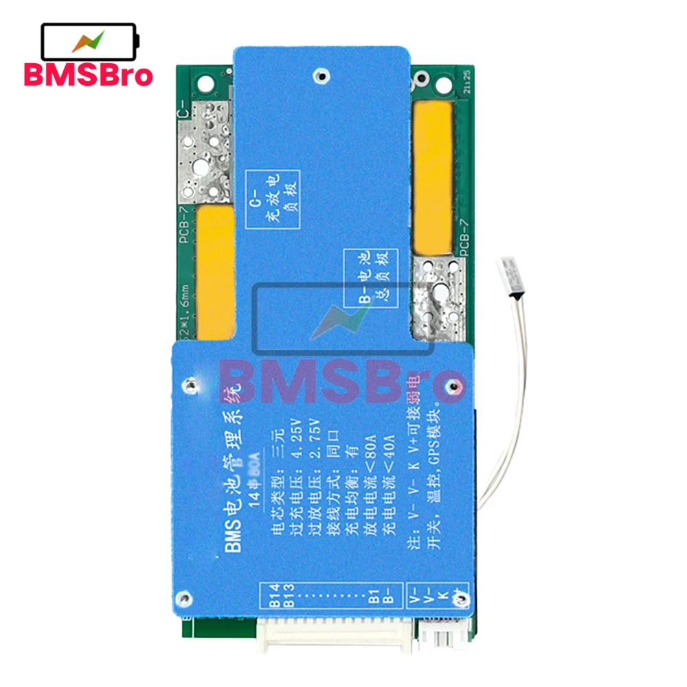 BMS 14S 52V 50A litowo-jonowy akumulator litowy Balancer Charge Board z regulacją temperatury Charge Discharge Protect dla roweru elektrycznego