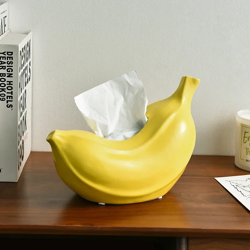 

Creative Banana Tissue Box Storage Household Living Room Coffee Table Dining Table Bedroom Ceramic Decoration Paper Box