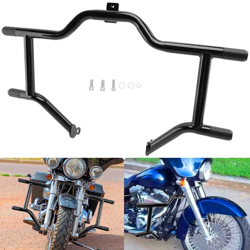 

Front Crash Bar Motorcycle Falling Protection Highway Engine Guard For Harley Touring Street Glide Road King Electra Glide 97-08