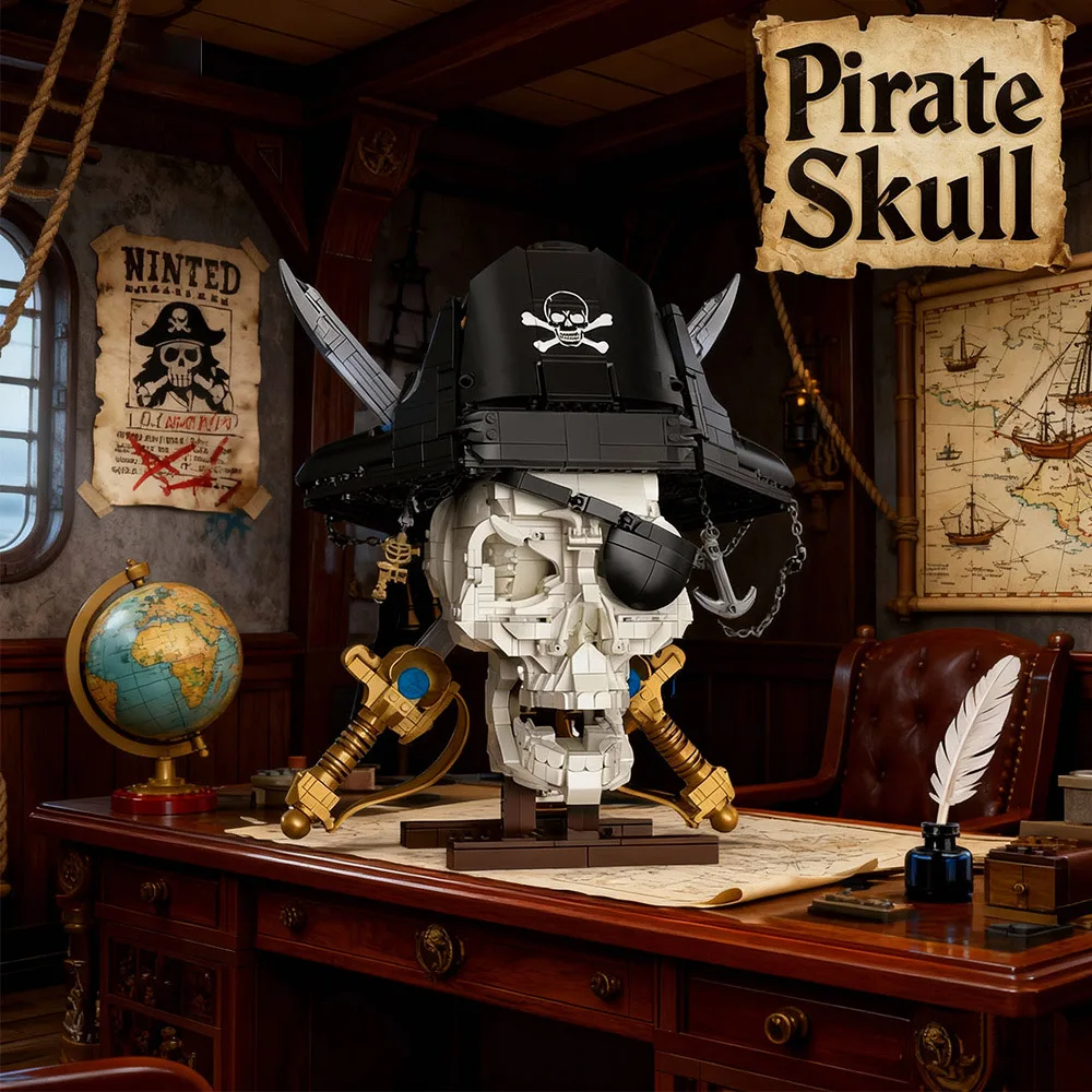 

Creative 1167pcs building blocks pirate skull MOC Building Block Set Model Gifis Toys Christmas Adult Kids ABS