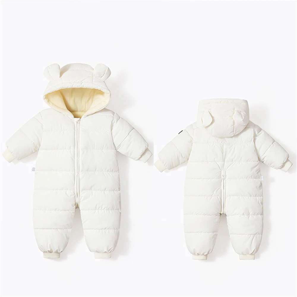 Combinaisons chaudes unisexes pour nouveau-nés, barboteuses d'hiver pour garçons et filles, vêtements pour bébés, combinaison de neige pour tout-petits, optique, document solide