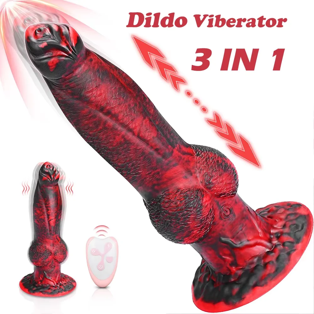 Thrusting Monster Dildo Vibrator With Suction Cup Remote Control Penis Telescopic G-spot Orgasm Adult Sex Toys For Women Gay 18+