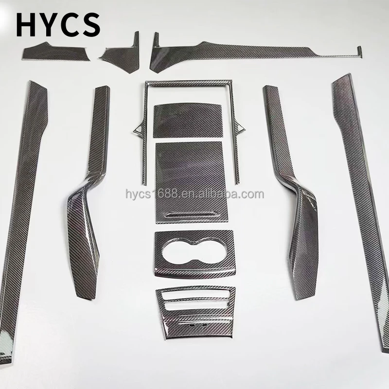 Dry Carbon Fiber Car Interior 12 Piece Set of Real Carbon Fiber Interior Patches for Tesla model X 3 Y S