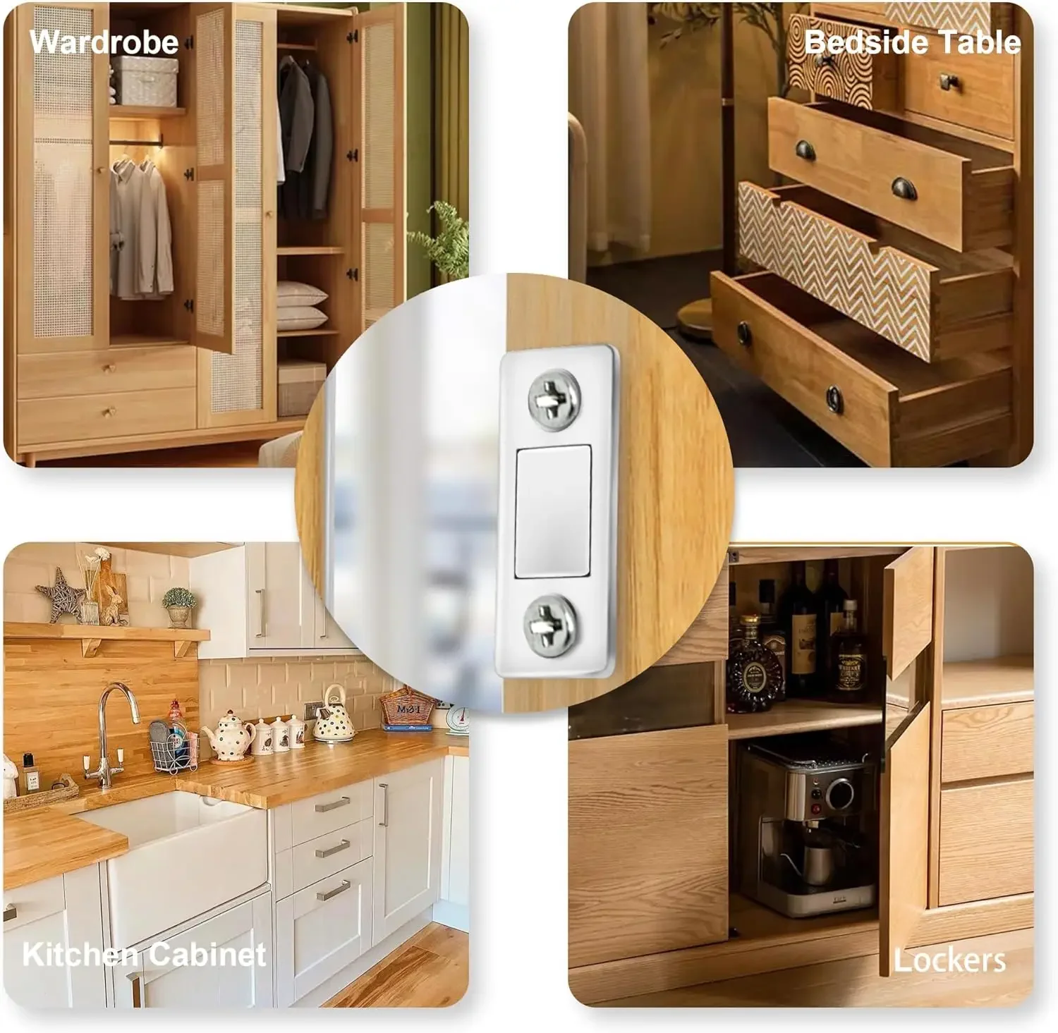 خزانة مغناطيسية قوية غير مرئية، مغناطيس باب رفيع للغاية يوقف درج لاصق مغناطيسي لخزانة المطبخ أقرب