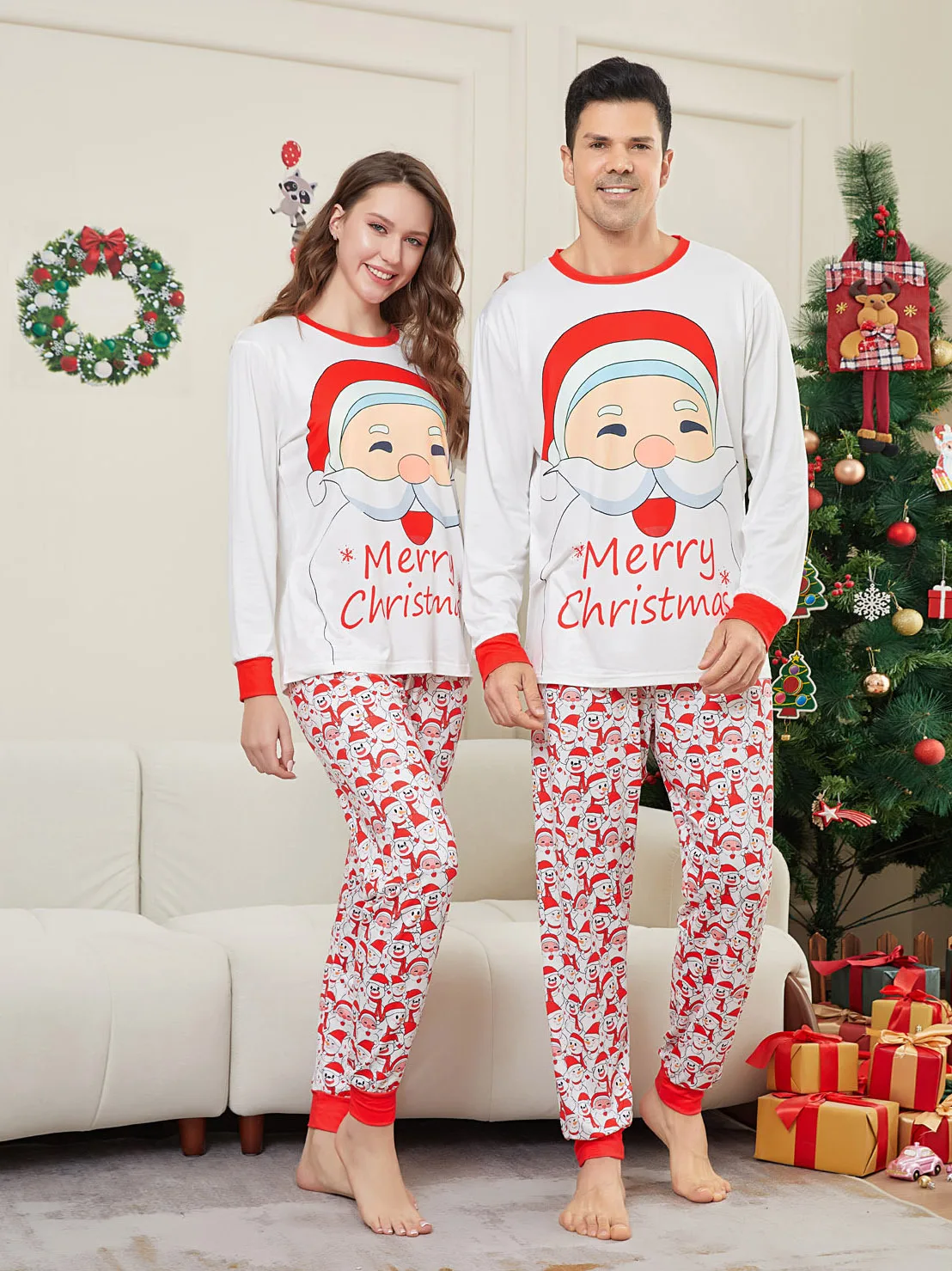 Santa Letter Print Xmas Pjs Matching Family Set Christmas Pajamas Couples Women Men Mom Daughter Dad Son Kids Long Sleeve 2026