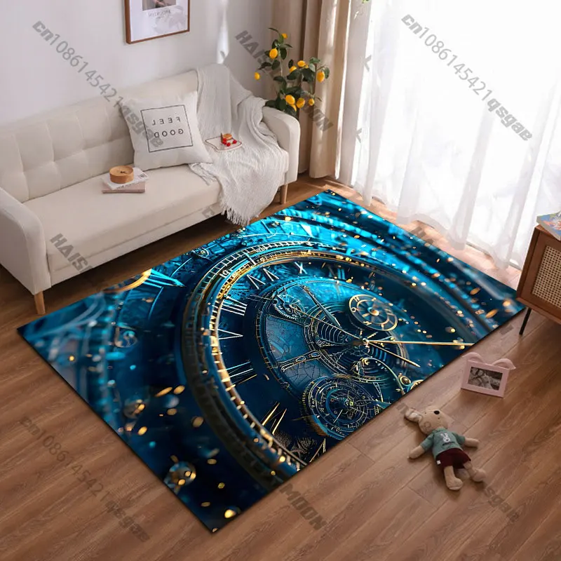 Intricate clockwork design timeless carpet Yoga living room room decor children's crawling mat doormat area rug games mat