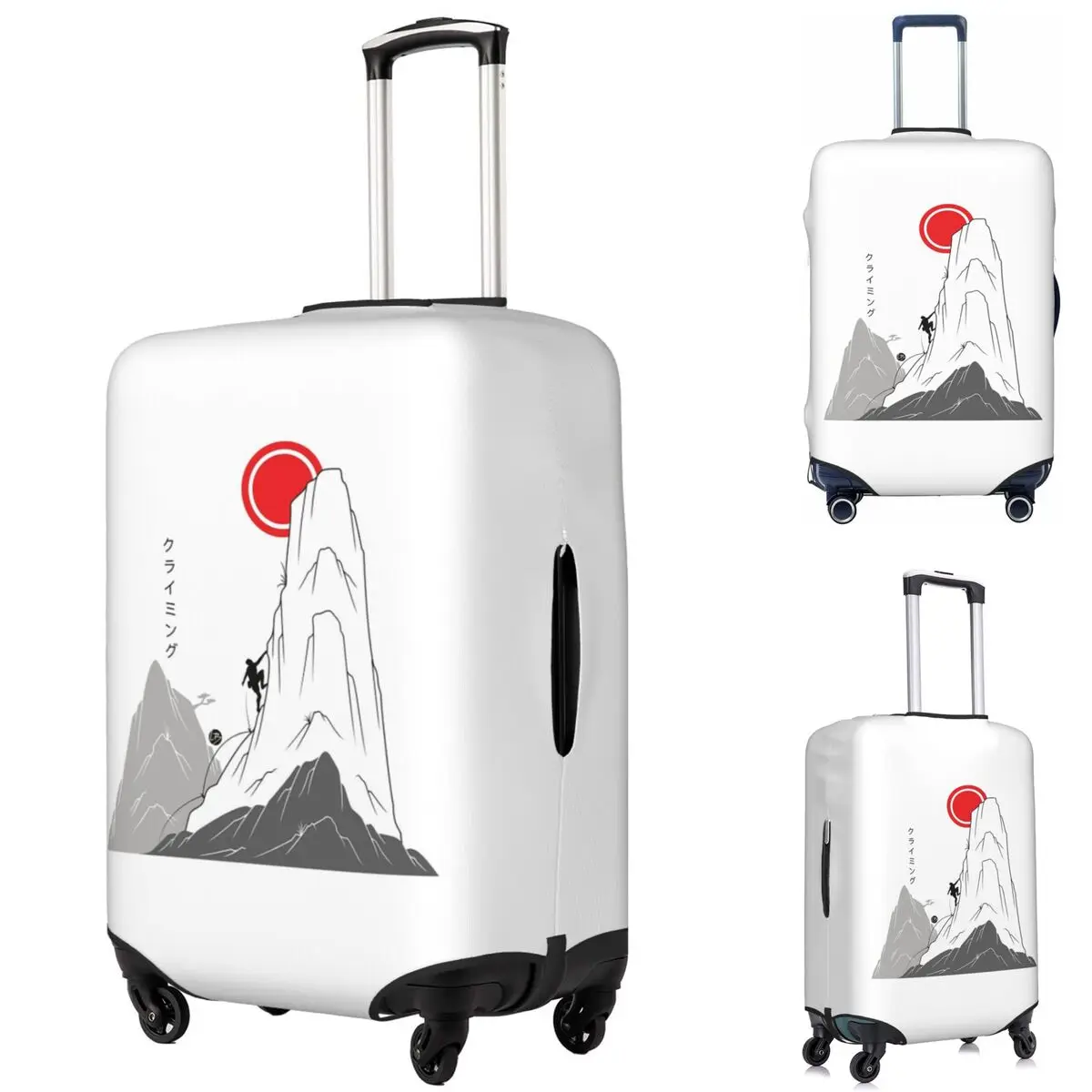 

Climbing Towards The Sun - Japanese Art Suitcase Cover Protection Elastic Travel Luggage Protector Covers for 18-32 Inch
