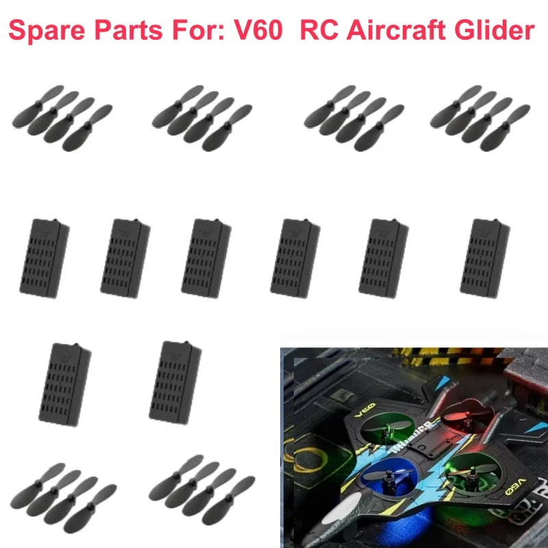 V60 EPP Material Stunt Roll RC Plane Airplane Spare Parts 3.7V 700 MAh Battery Propeller For V60 Aircraft Spare Accessries