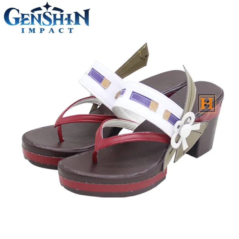 Genshin Impact Yae Miko Cosplay Schoenen Vrouwen Slippers Outdoor Schoenen Dames Dikke Hoge Hak Flip-flop Antislip Sandalen