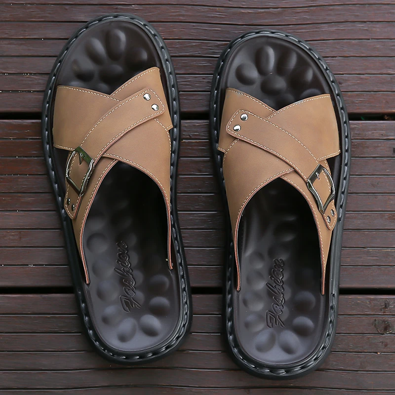 

Men's Casual Sandals New Summer Outdoor Anti-Slip Wear-Resistant Beach Slippers Trendy Comfortable Flat Sandals Casual Footwear