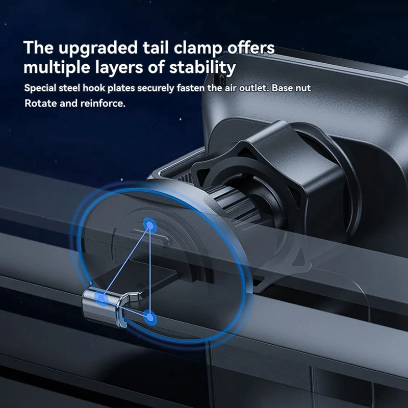 Wireless Car Charger Mount Fast Charging Auto-Clamping Phone Holder Universal Dashboard Air Vent Mount for Smartphones-A27I