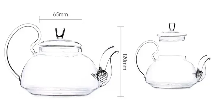 1PC 400ML,600ML,750ML 1200ML Flower Coffee Glass Tea Pot Blooming Chinese Glass Teapots Heat Resistant Glass Tea Pots  JN 1011
