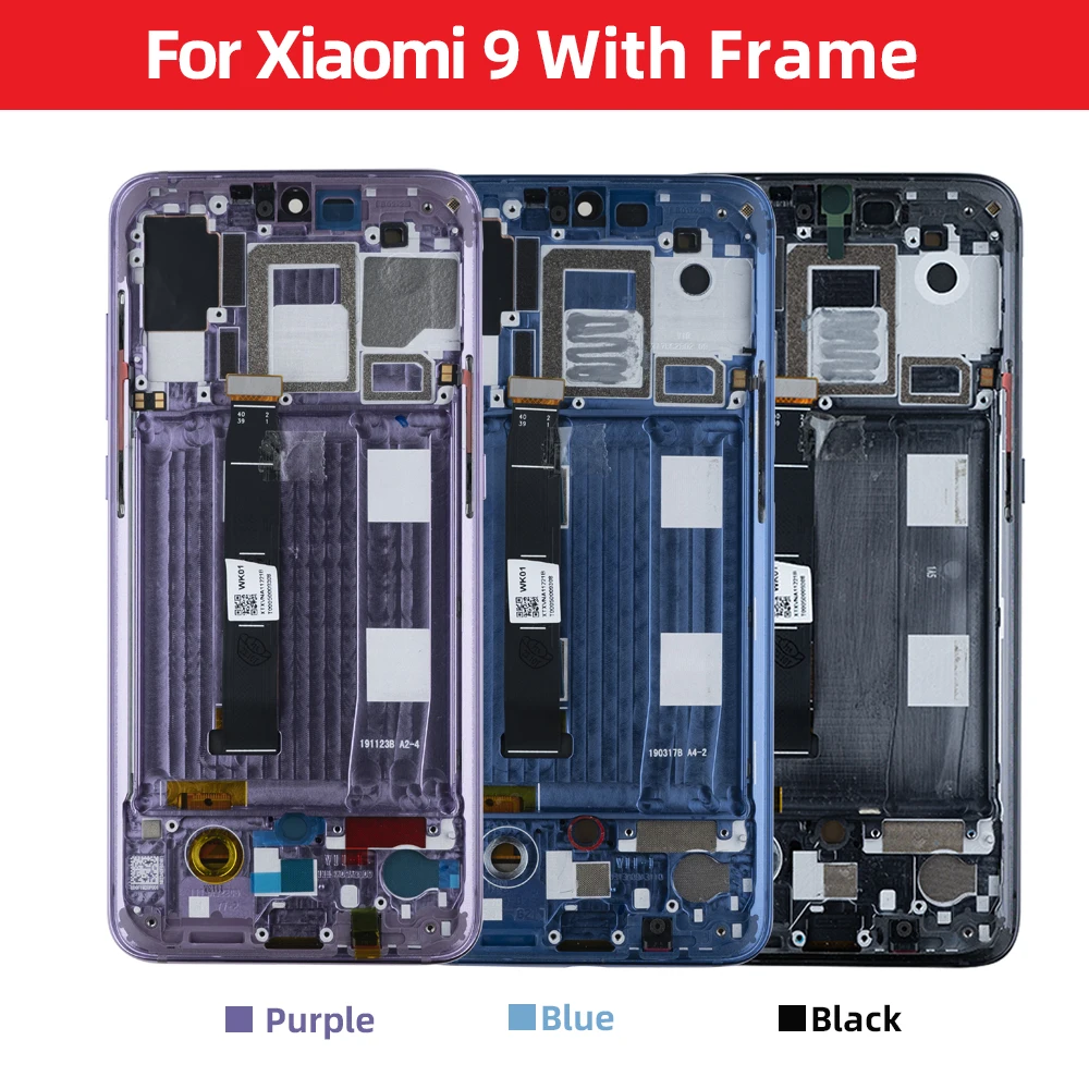 Original AMOLED For Xiaomi Mi 9 LCD Display M1902F1G M1902F1A Touch Screen Digitizer Assembly Replacement Parts For Xiaomi 9