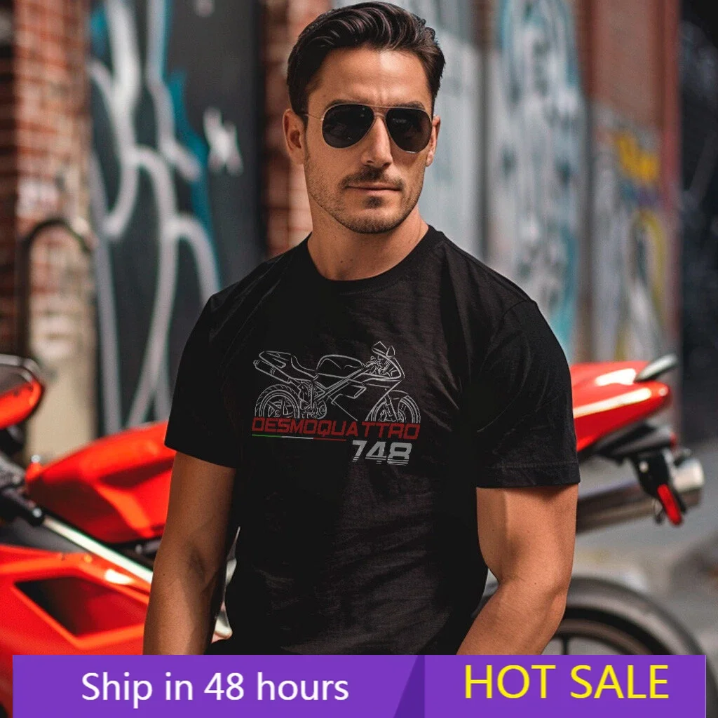 

Summer T-shirts Du/.ca.tis 748 1994-2003 - Motorcycle T-Shirt for Sportbike Riders Graphic Short Sleeves Oversized Tee