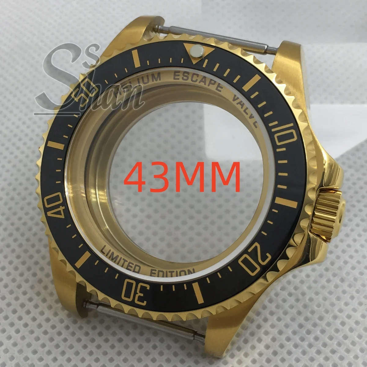 43mm Unique Large Watch Case for Men Sapphire Crystal Compatible with NH34A NH35 NH36 NH39 PT5000 Movements Water‑Resistant