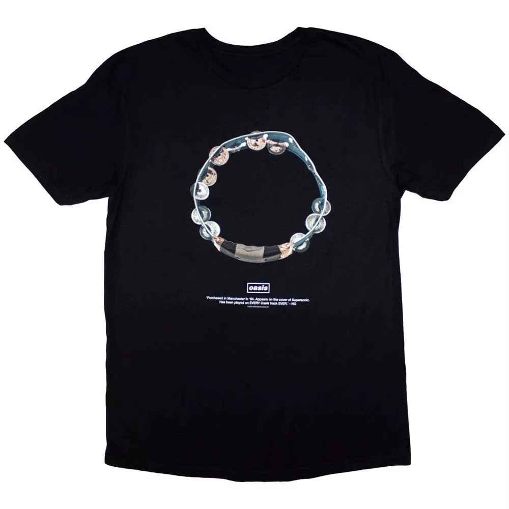 Oasis Definitely Maybe Tambourine Band Graphic Print Summer Autumn Winter Men's and Women's Short Sleeved T-shirt Casual Loose