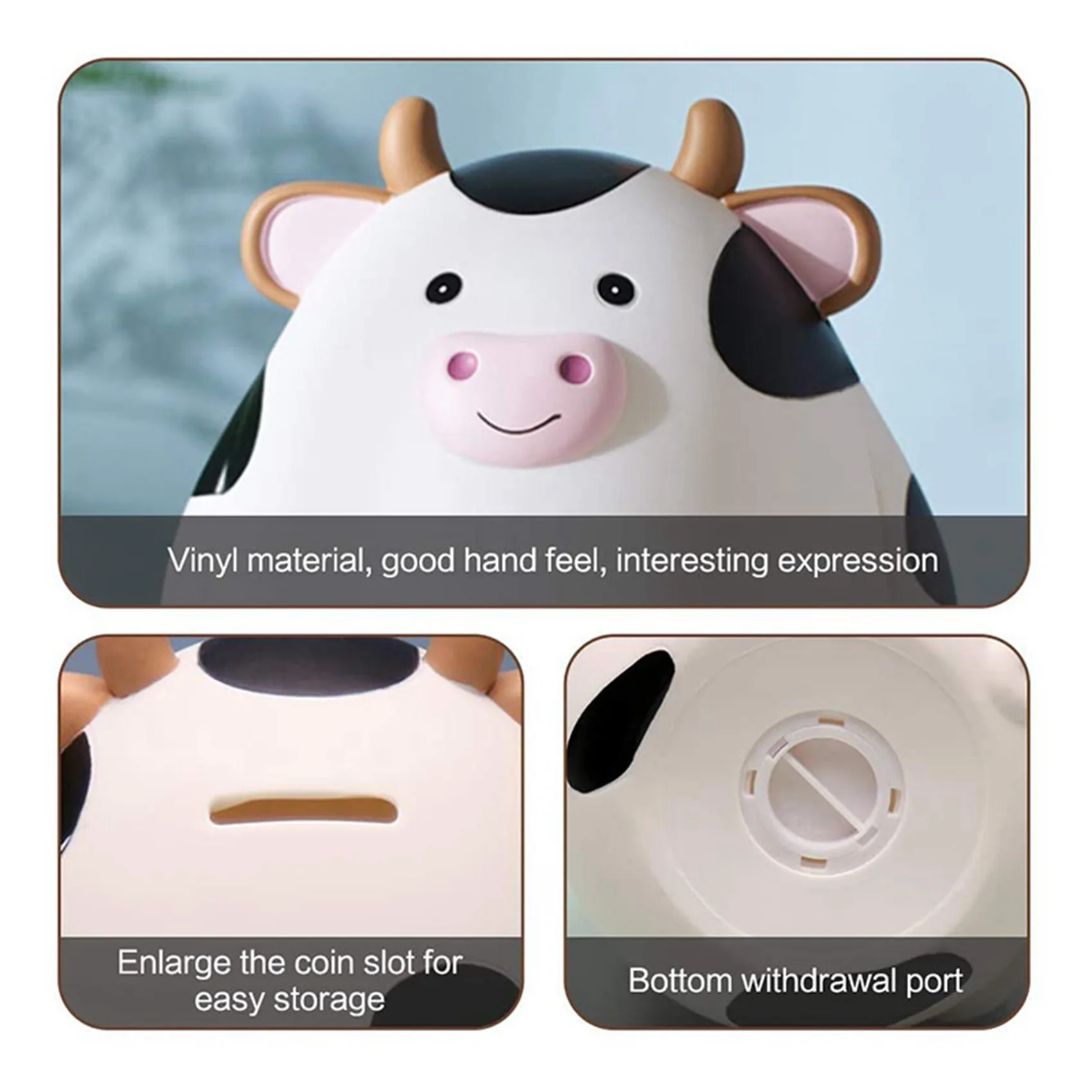 2x-piggy-bankcute-cow-money-bank-for-boys-and-girlschildren's-shatterproof-coin-bankbest-birthday-for-childrenwhite