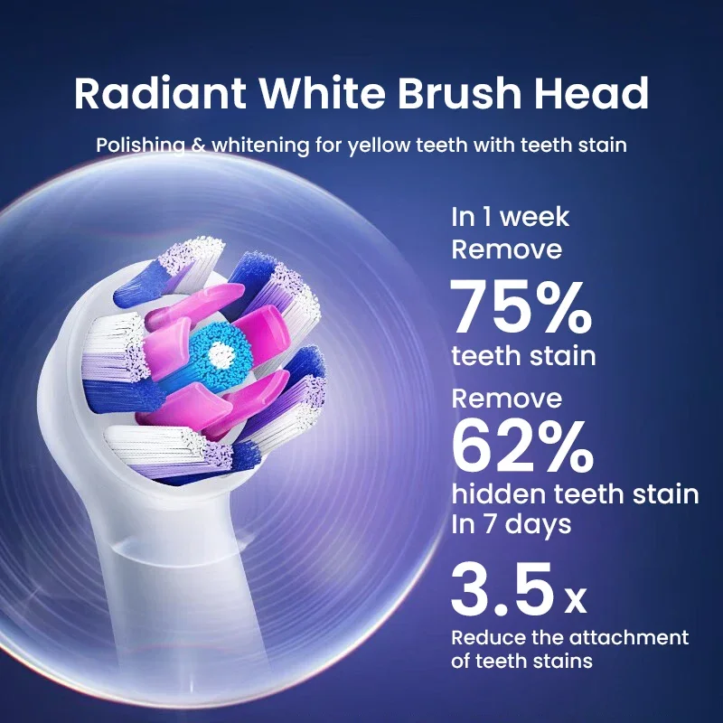 Oral b-Cabeças de escova de dentes elétricas, substitutivas, para b io oral série 3/5/7/8/9, ultimate clean, branco radiante