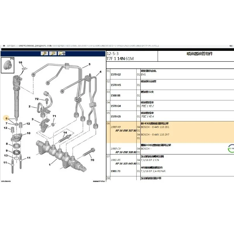 

France Genuine for Peugeot 308 3008 407 206 for Citroen C4 DV6TED4 Die.sel Fuel Injector Nozzle Brand New 1980K9