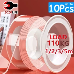 1-10Pcs 1/2/3/5mNano Double Sided Tape Transparent Adhesive Strips Thickened Waterproof Mounting Tape Glue  For Home Kitchen