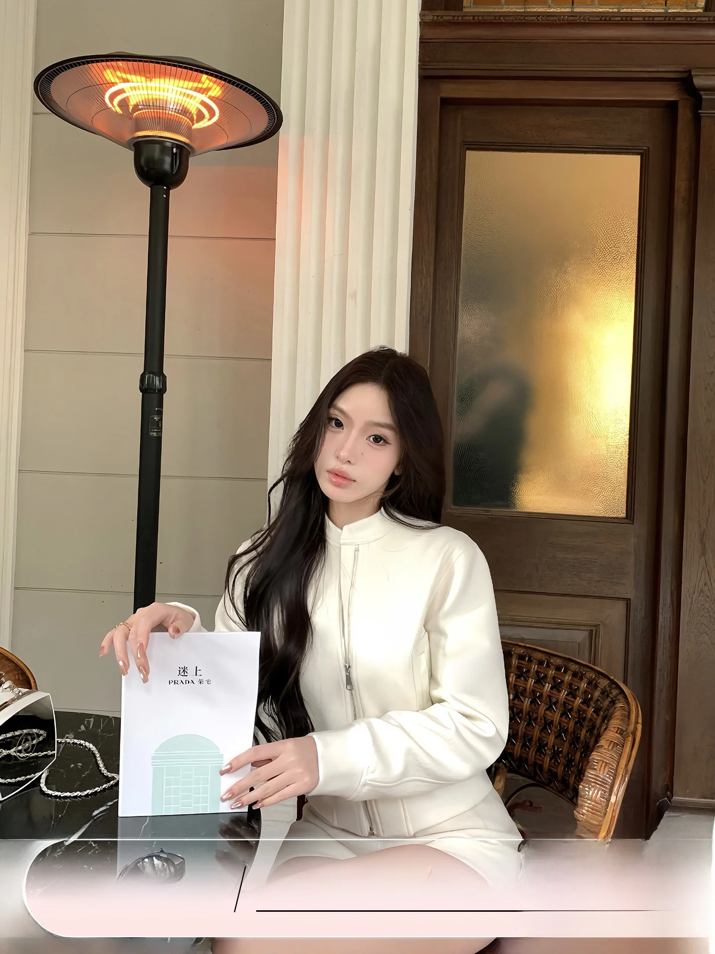 

Casual ort Jaet Set for Women with Stand Collar by OYFF Stand Fit Polyester Blend Long Sve Zipper Closure Daily Wear