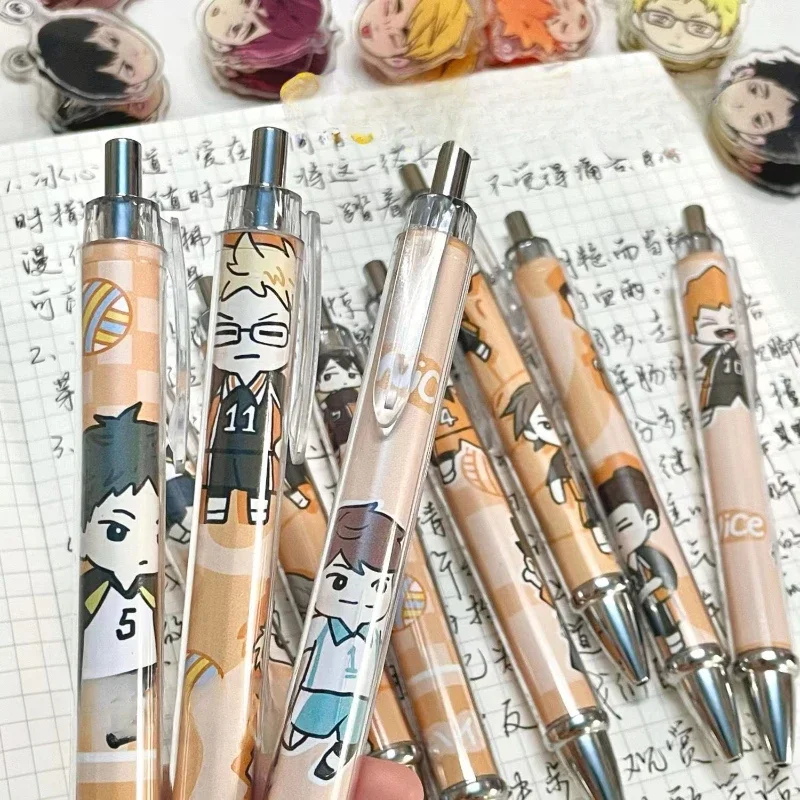 Hinata Kageyama Tobio Kageyama Asahi Azumane Popular Anime 2D Peripheral Cute Cartoon 0.5mm Push Gel Pen Comic Exhibition Gifts