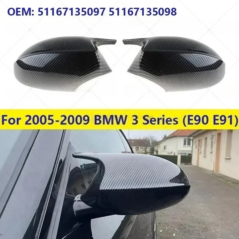 

For 2005-2009 BMW 323i 325i 325xi 328i 328xi 330i 330xi 335i 335xi (E90 E91) Rearview Mirror Cover Caps 51167135097 51167135098