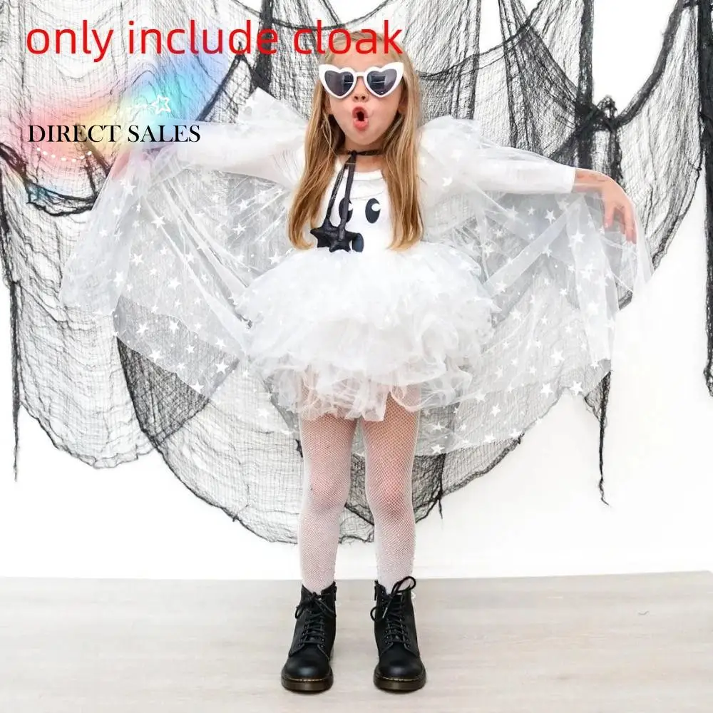 

Wizard Childern Halloween Costumes Mesh Bright Color Girls Witches Robes Cloak Princess Halloween Cosplay Cape Kids